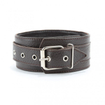 Коричневый широкий ошейник из мягкой кожи (Цвет: коричневый)