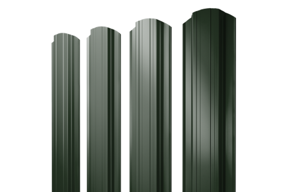 Штакетник Прямоугольный фигурный 0,5 GreenCoat Pural BT RR 11 темно-зеленый (RAL 6020 хромовая зелень)