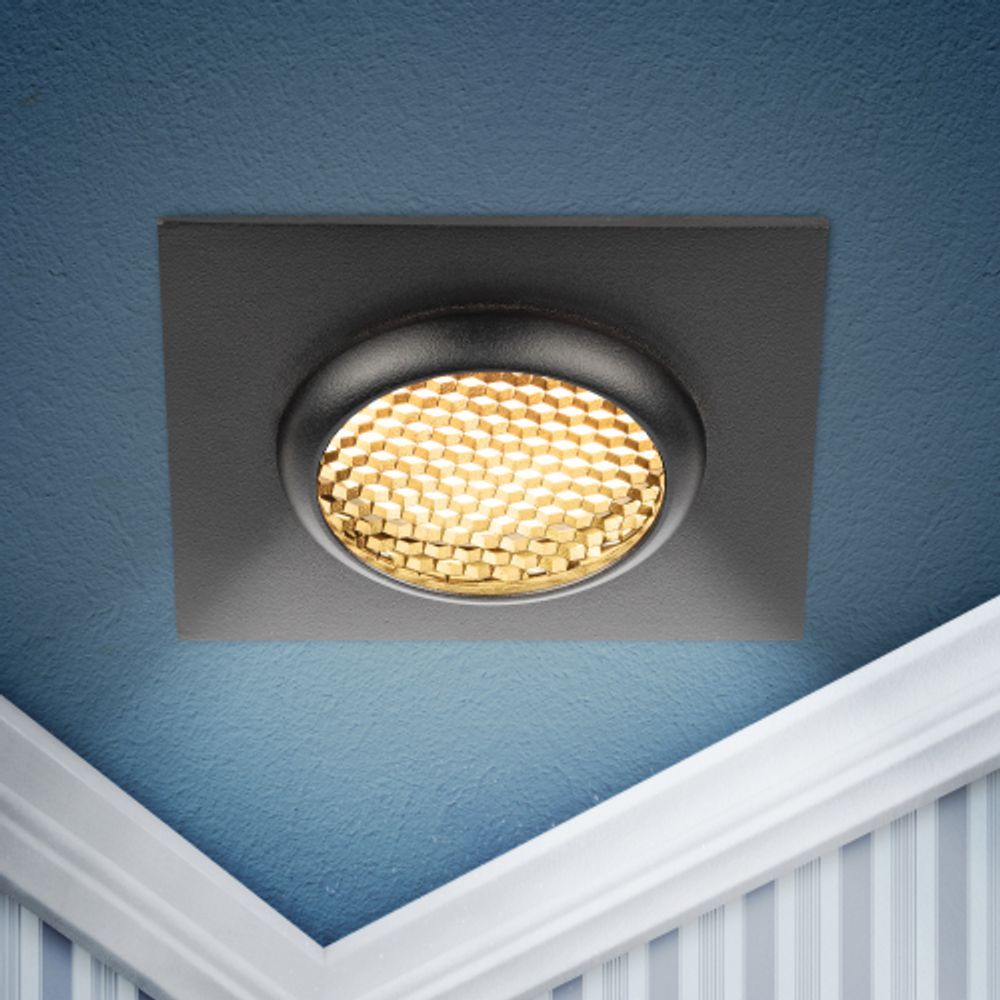 Светильник встраиваемый алюминиевый ЭРА KL110 BK под лампу MR16 GU5.3 черный матовый | Алюминиевые встраиваемые светильники