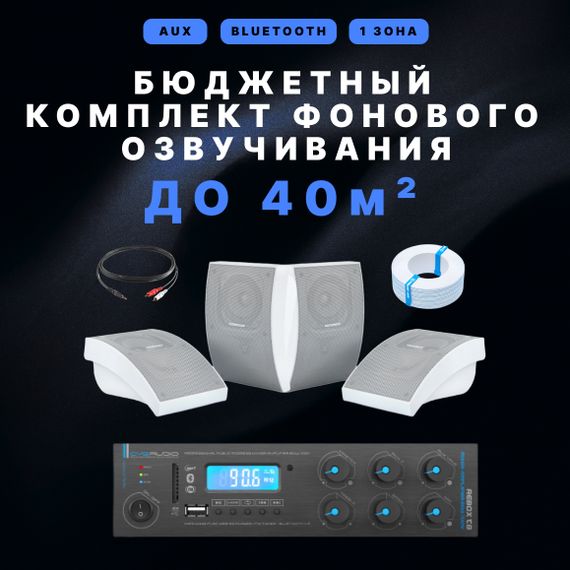 Бюджетный комплект фонового озвучивания до 40м2