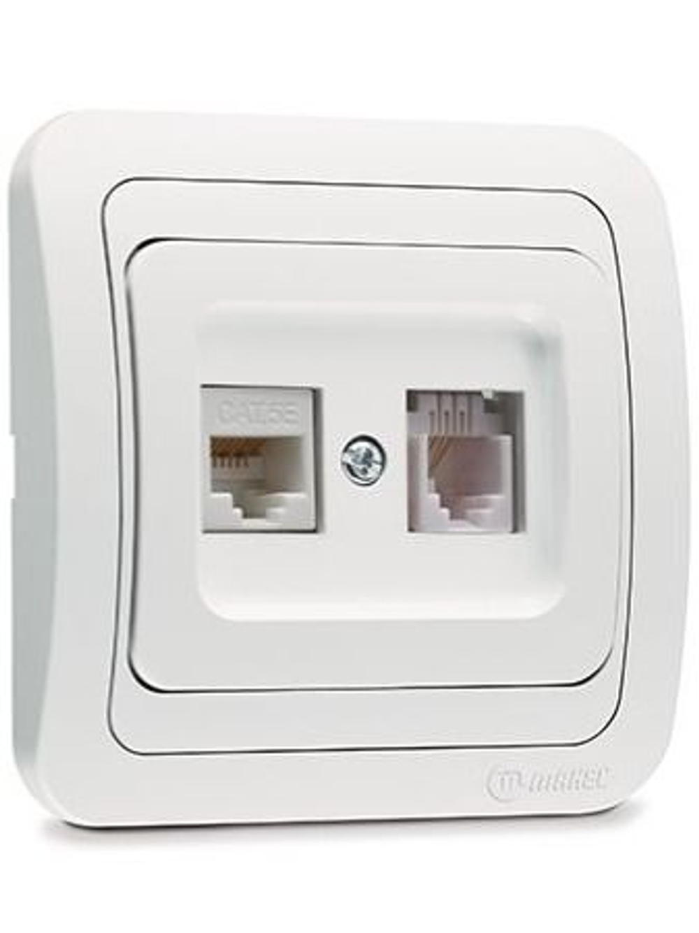 Розетка телефон RJ-11 Makel Mimoza белая 12014