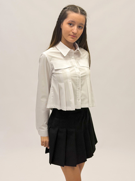 Блузка школьная белая бамбук для девочки 12-18 лет Fleur de Vie