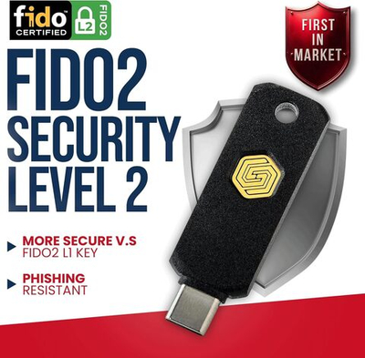 GoTrust Idem Key C — Сертифицированный ключ безопасности (NFC, FIDO2 L2) с USB-C Многофакторная аутентификация для бизнеса, образования и организаций