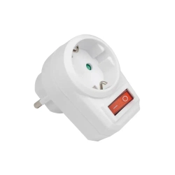 Переходник электрический JAZZway с выключателем AD-1GS