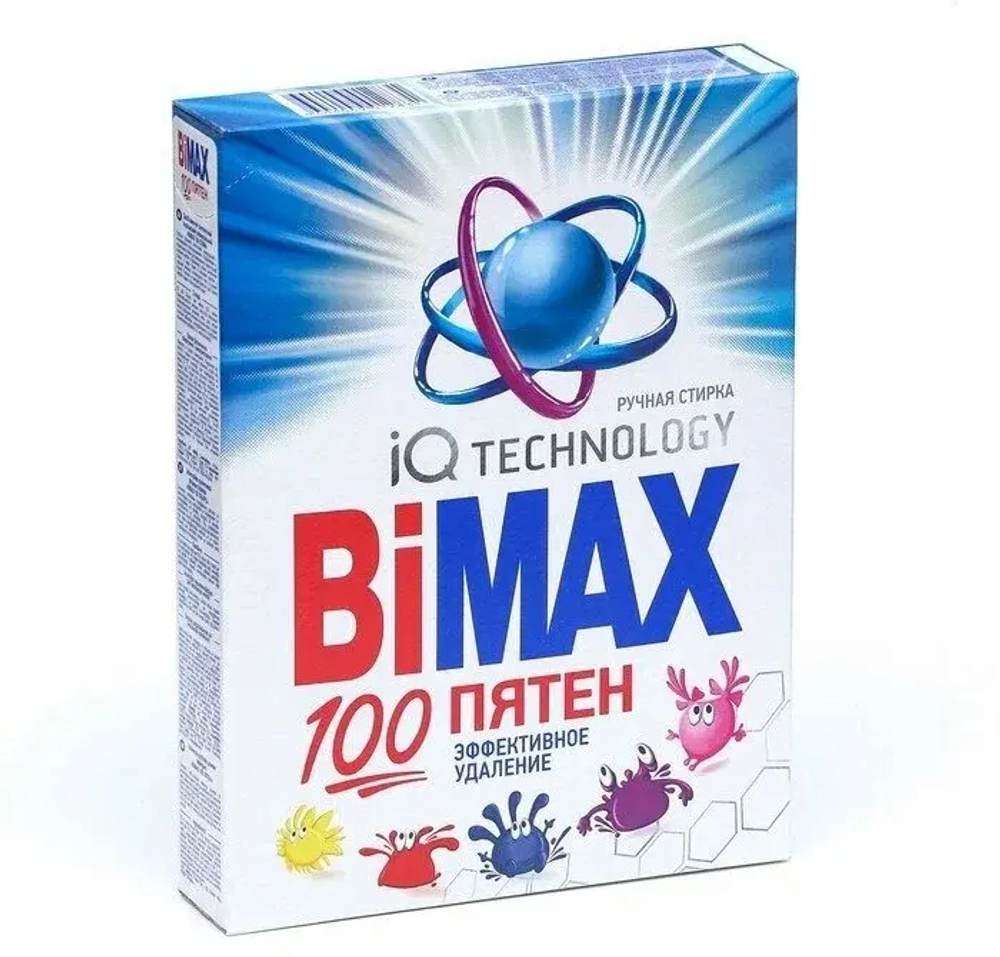 Стиральный порошок ручной стирки для белого белья 400 гр Bimax 100 пятен