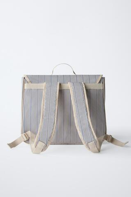 ZARA ШКОЛЬНЫЙ РАНЕЦ В ПОЛОСКУ, СИНИЙ