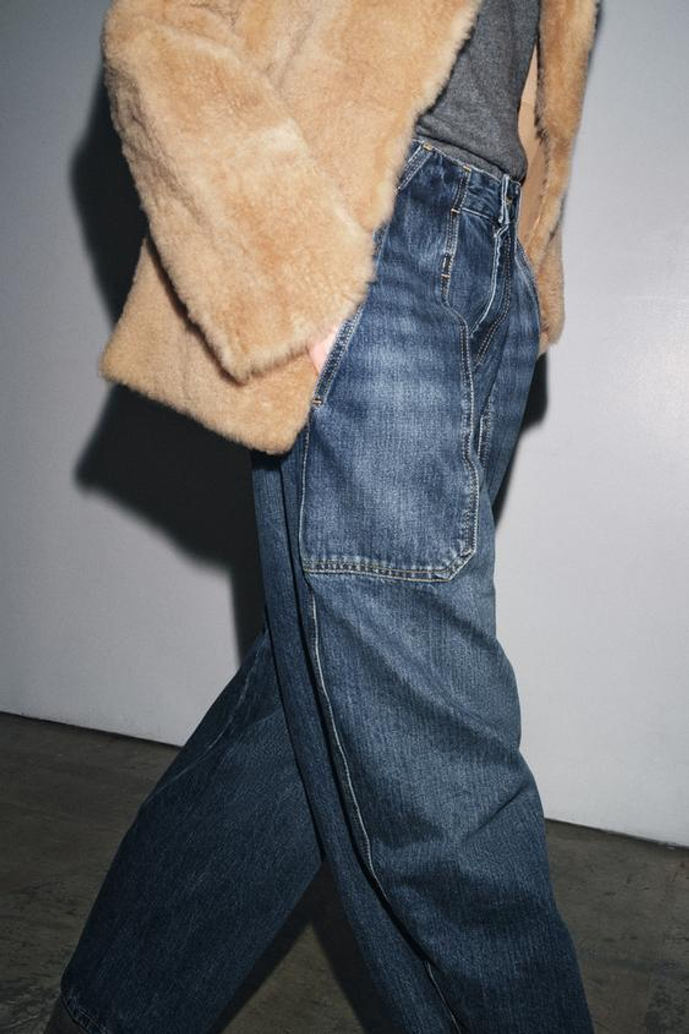 ZARA ДЖИНСЫ-БАЛЛОНЫ — ZW COLLECTION, СИНИЙ