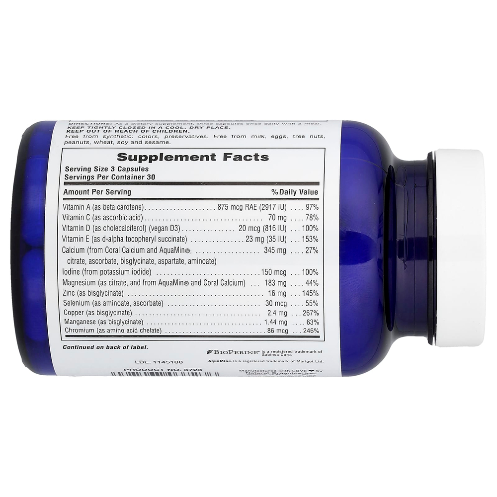 NaturesPlus, активированный коралловый кальций, 90 вегетарианских капсул