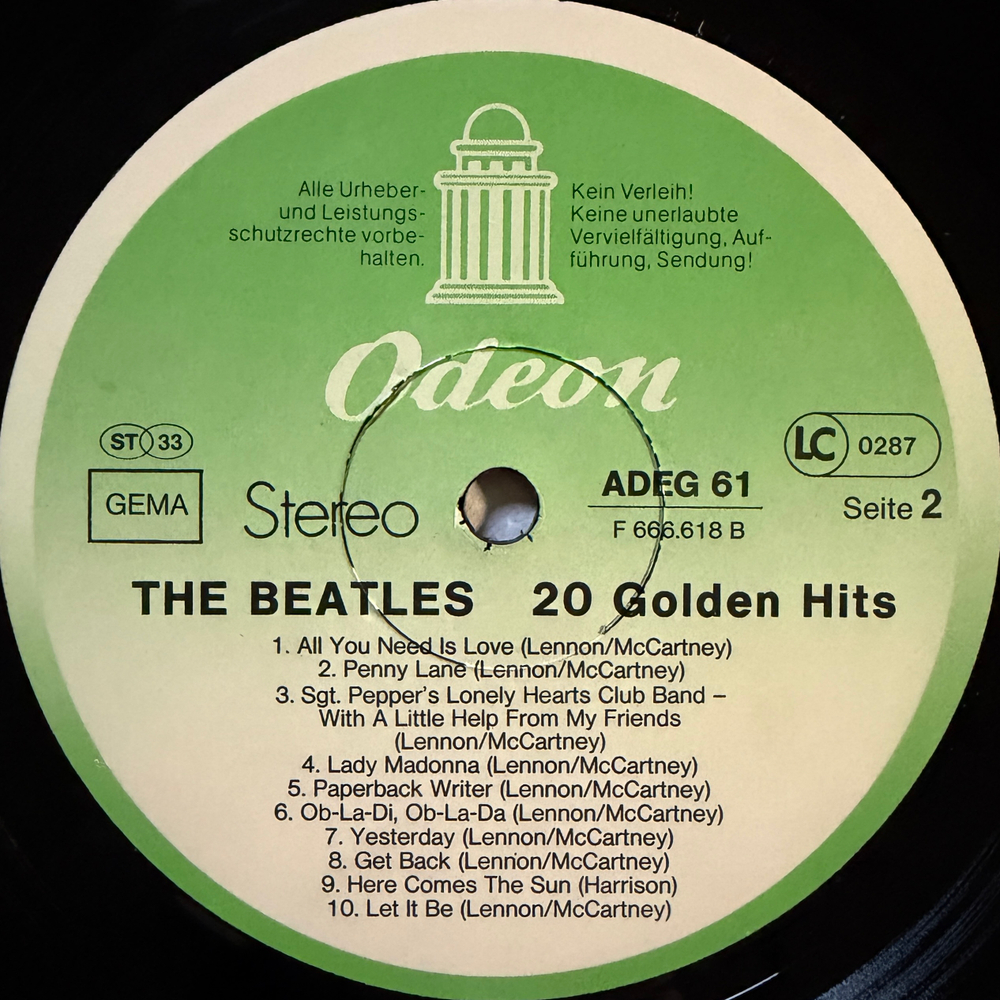 The Beatles ‎– 20 Golden Hits (германия 1979г.)