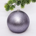 Новогодний шар 20 см «Глиттер», графит