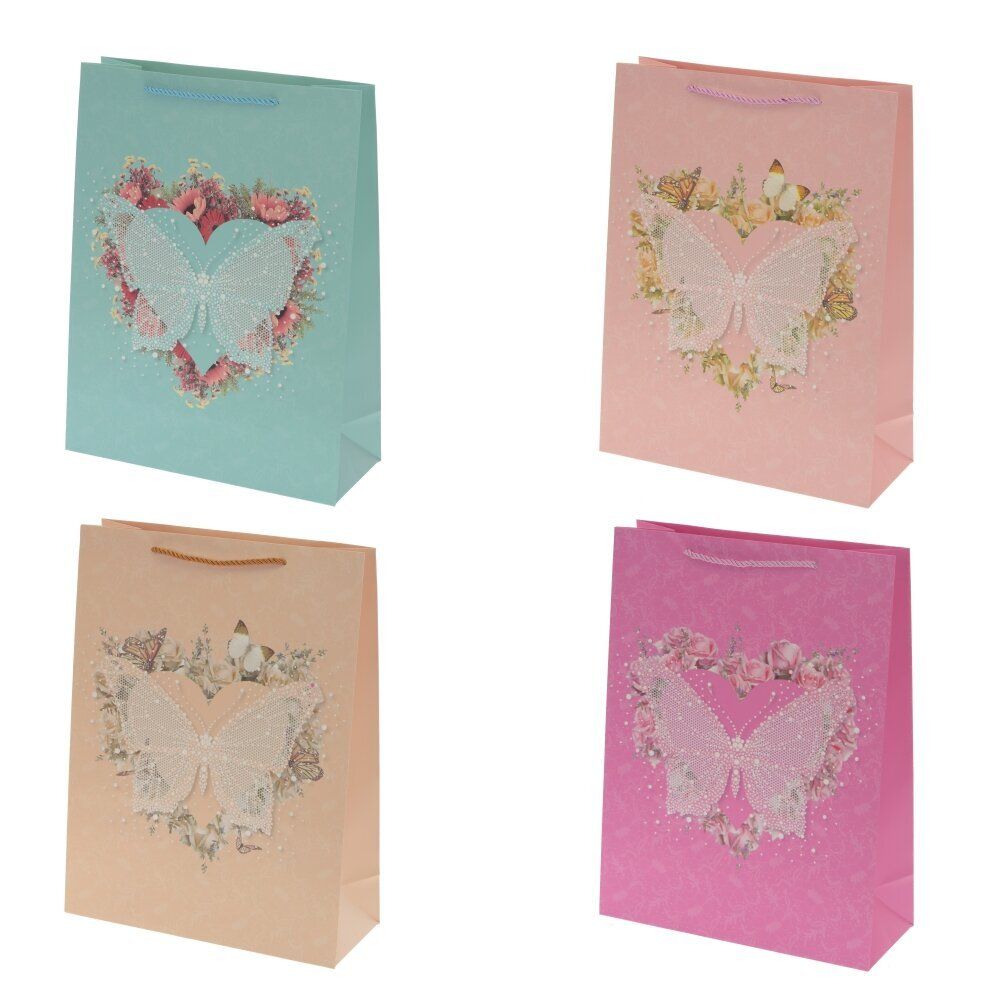 GAEM Пакет подарочный M (бумага 210г/м2, блок 12шт), L26 W12 H32 см, 4в.