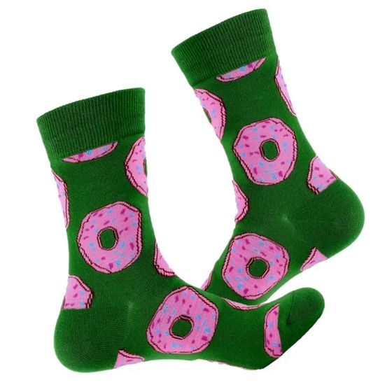 Носки "Пончик в глазури" р-р 35-39,  (зеленый, травяной)