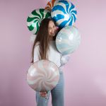 Шар (18"/46 см) Круг, Леденец, Синий