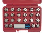 JTC-6743 - Набор головок для секретных болтов 23 предмета (VW) JTC - 
Длина: 32 мм, НЕХ: 17 мм.
Комплектация: 22 шт. ударные головки для литых дисков #51/6РТ, #52/7РТ, #53/ВРТ, #54/9РТ, #55/10РТ, #56/11РТ,#57/18РТ, #58/13РТ, #59/14РТ, #f30/15PT, #f31/16PT, #62/17РТ, АВСО/1 ОРТ, АВС1/11 РТ, АВС2/13РТ, МВС6/17РТ, АВС7/19РТ, АВС8/20РТ, АВС9/21 РТ.1 шт.: 1 /2"Dг. Х 17 мм ударная головка для литых дисков.
Применение: любая модель VW с 2005-.