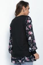 Блуза Хелли (черная/пионы) Б11363 LT Collection
