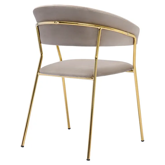 Стул Stefany, серый велюр, золотые ножки