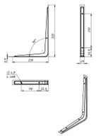 КРОНШТЕЙН ПРЯМОУГОЛЬНЫЙ МЕТАЛЛИСТ 220*320 ПОЛ.БЕЛЫЙ