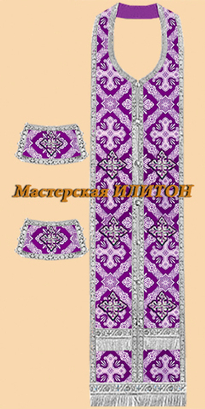 Требный комплект фиолетовый с серебром из шелка.