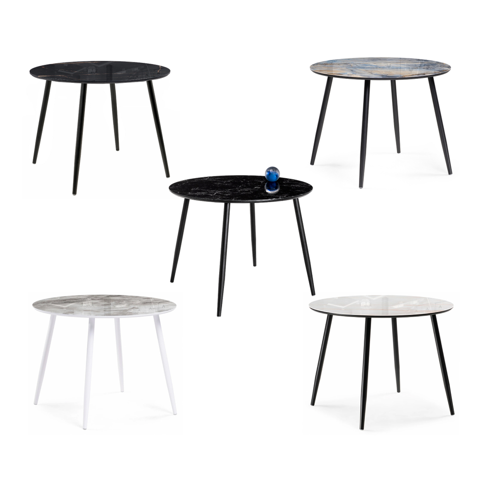 Стол стеклянный Woodville Кловис кианит, белый