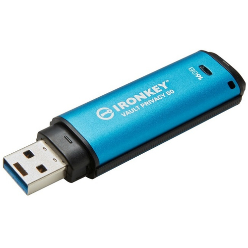 Накопитель USB Flash_16Gb Kingston Ironkey Vault Privacy 50, шифрование XTS-AES 256-bit, USB3.2, металл (IKVP50/16GB)