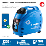 ЗУБР 1200 Вт, инверторный генератор, Профессионал (ЗИГ-1200)