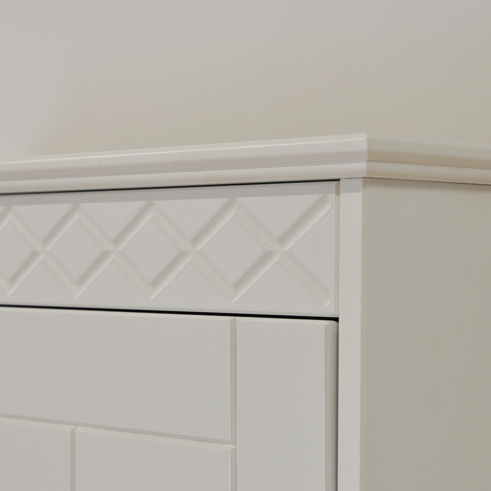 Обувница для прихожей Индра, закрытая, высокая из МДФ, белый