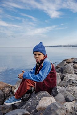 Олимпийка из велюра бордо/голубой