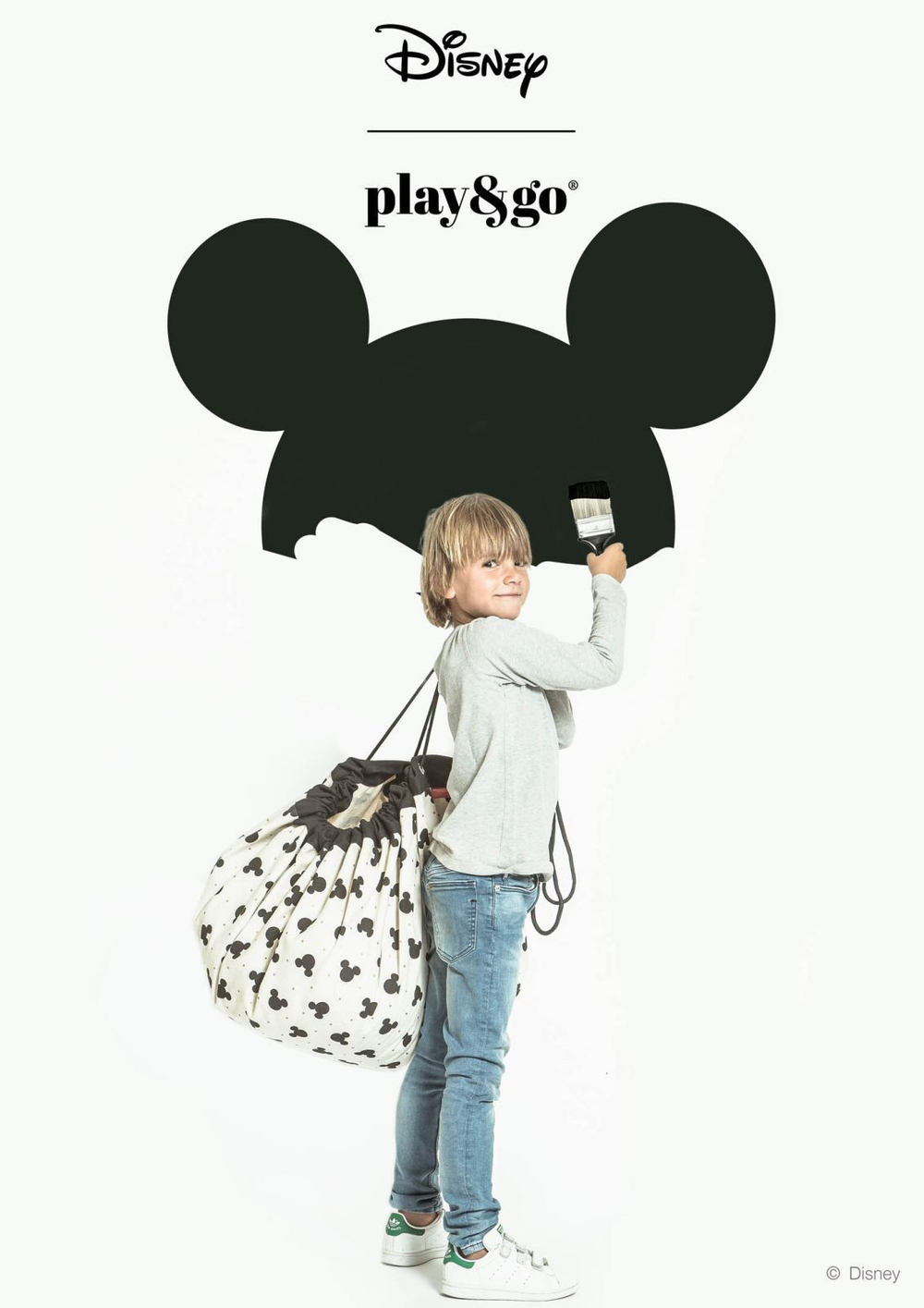 2 в 1: мешок для хранения игрушек и игровой коврик Play&Go Disney Mickey Black