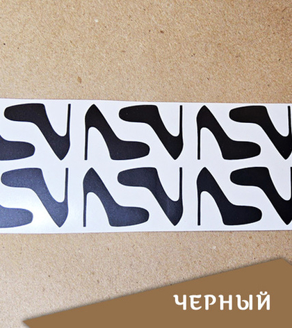 Наклейка "Каблук", 30х27 мм, цвет черный