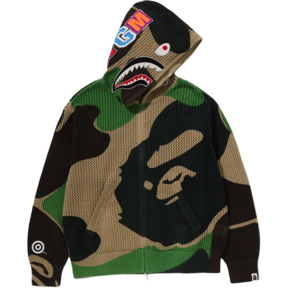A Bathing Ape Bathing Ape Abc Camo Sweatshirts Cardigan Cotton Drop Shoulder Sleeve Moderate No Fleece Lined Zip Closure 0zxswm311151q