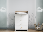 Детский комод Compact с пеленальным столиком цвет белый/дуб