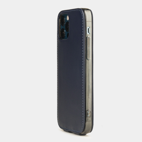 Чехол для iPhone 12 Pro Max из натуральной кожи теленка,  цвета индиго