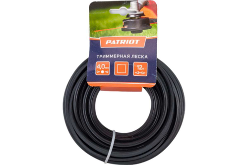 Леска черная на картонном подвесе 4 мм, 12 м, квадрат Patriot 805205128