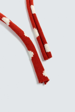 ZARA HARRY LAMBERT X DISNEY ВЯЗАНЫЙ ШАРФ В ПОЛОСКУ, КРАСНЫЙ