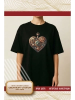 Термонаклейка на одежду, термопринт сердце стимпанк