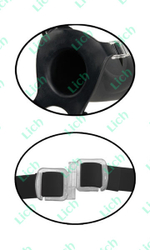 Черный страпон с подхватом мошонки