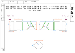 PCD фреза D.100x34x30+DKN Z=3+3 H=3 LH + RH для Brandt, SCM, IMA, Holzher