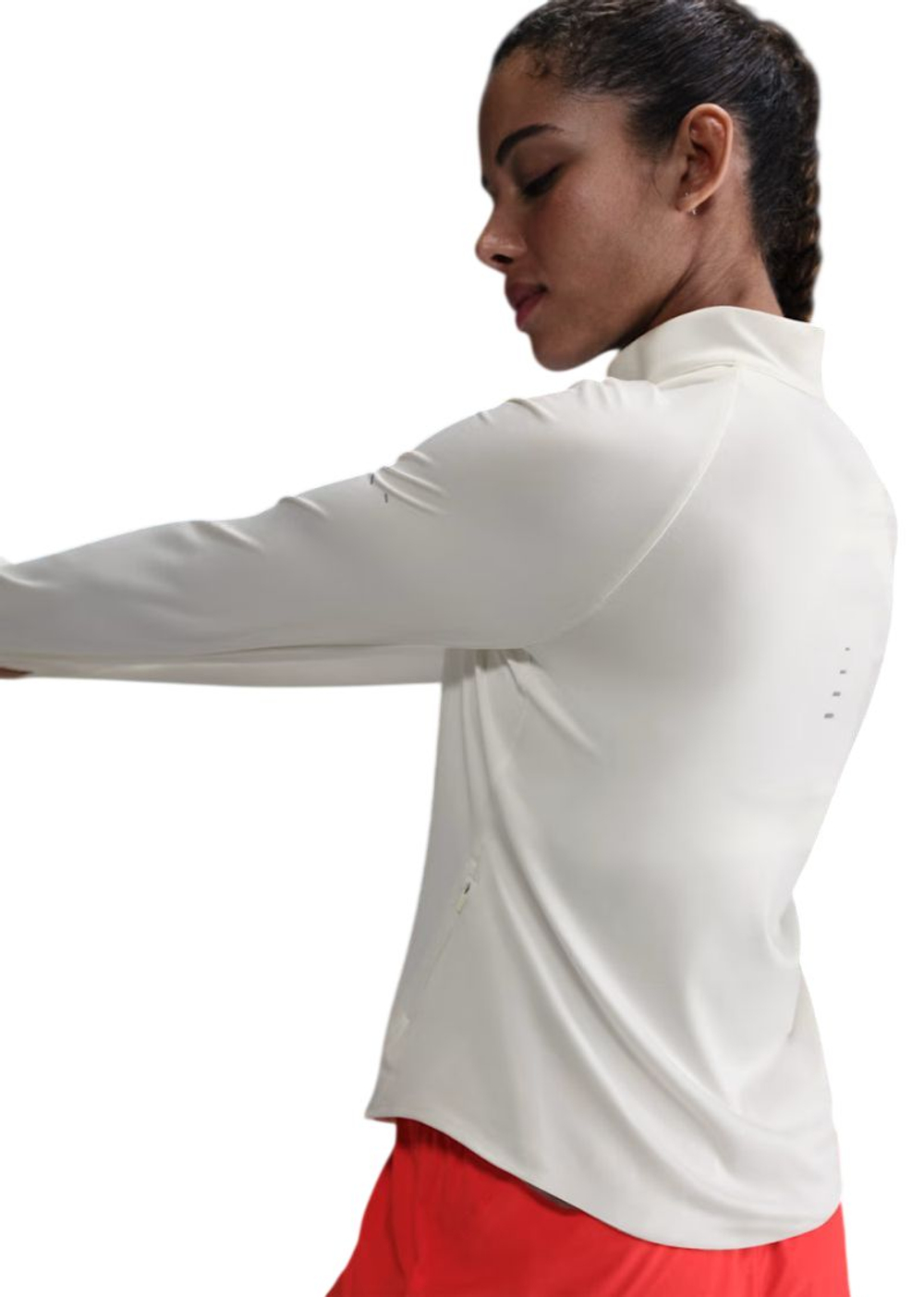 Женская теннисная футболка с длинным рукавом Nike Dri-Fit Swift UV 1/4-Zip Running - sail