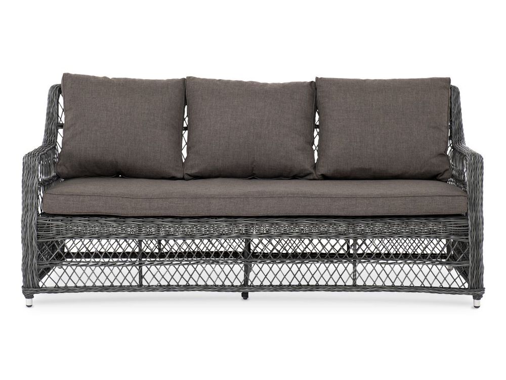 "Гранд Латте" диван трехместный из искусственного ротанга, цвет графит