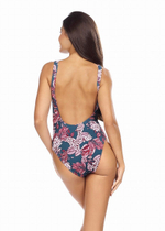 Совместный купальник со шнуровкой в области декольте (Размер: 75/38) (Цвет: разноцветный)