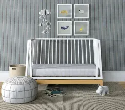 Детская кроватка с продольным маятником Megennly Luna Белый/бук