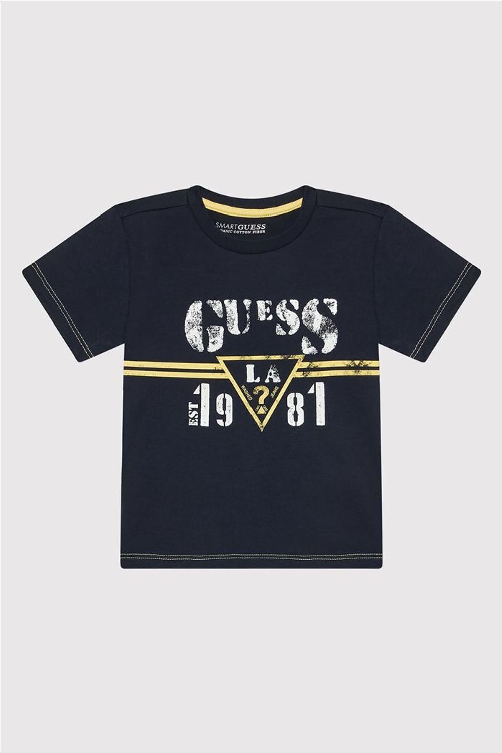 Футболка GUESS Темно-синий/Бело-желтый принт Мальчик