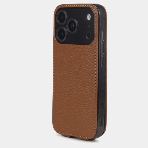 Чехол для iPhone 17 Pro - кожа теленка сафьяно, карамель