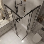 Душевой уголок Niagara Nova NG-6824-34BLACK 100х100 стекло прозрачное/профиль черный матовый