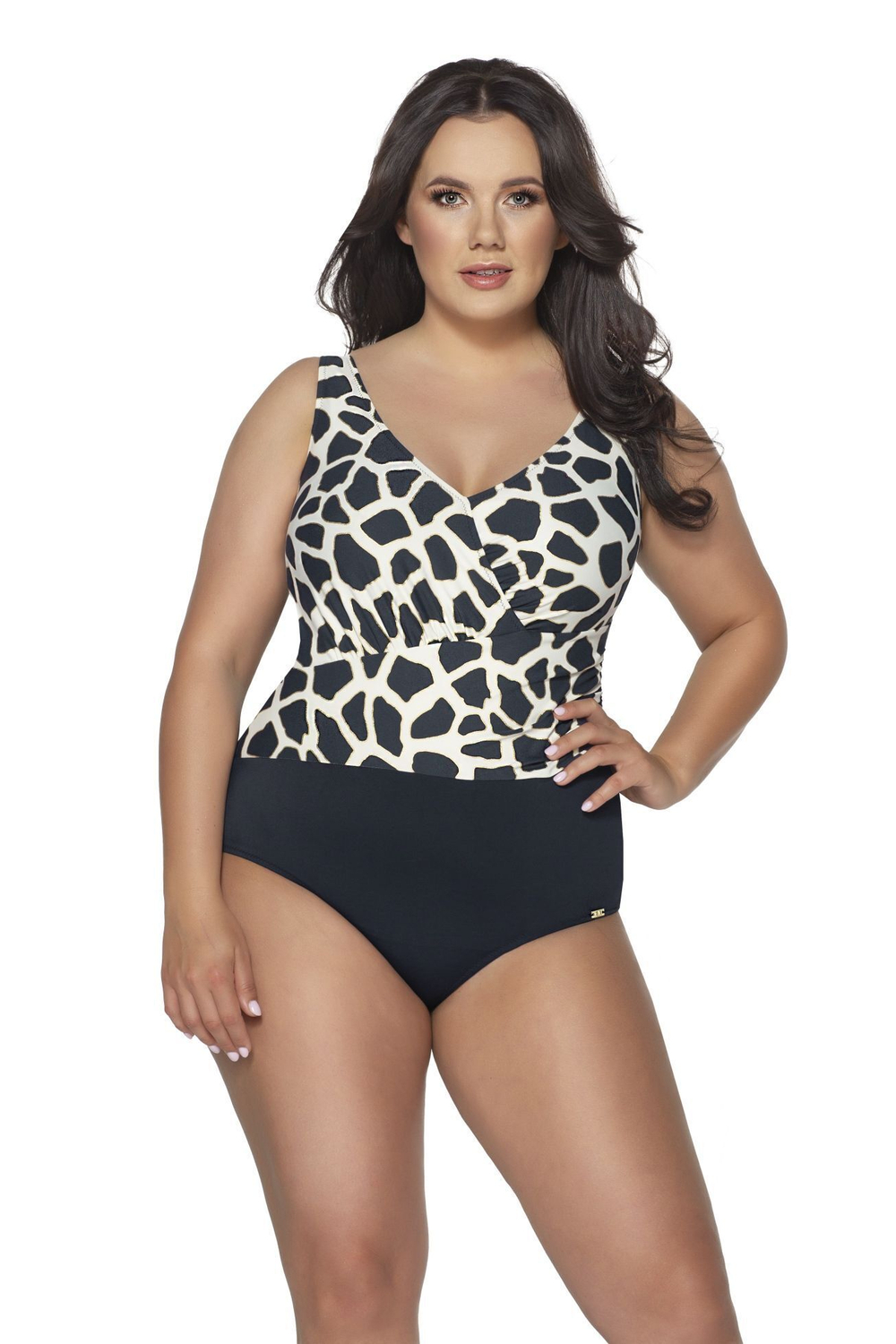 Совместный купальник с анималистическим принтом (Размер: 95E) (Цвет: темно-синий)