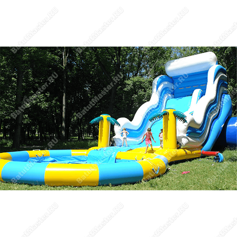 Надувная водная горка с бассейном «Пляжный оазис», 17*6*7 м