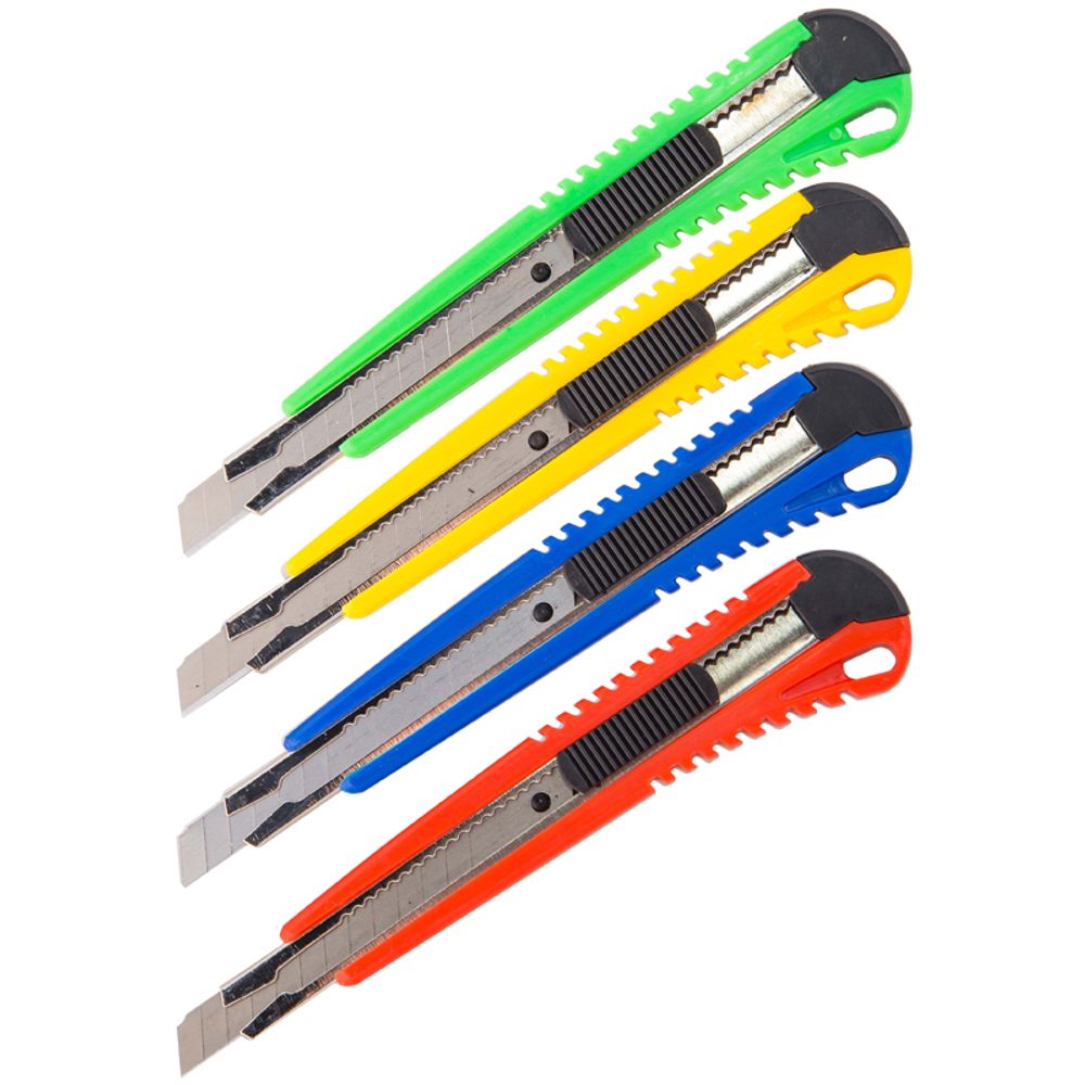 Нож канцелярский 9мм, усиленный, Спейс,, ассорти, без выбора цвета