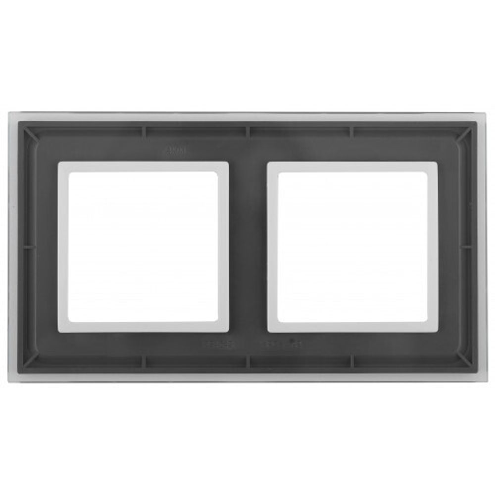 14-5102-00 ЭРА Рамка на 2 поста, стекло, Эра Elegance, прозрачный+бел