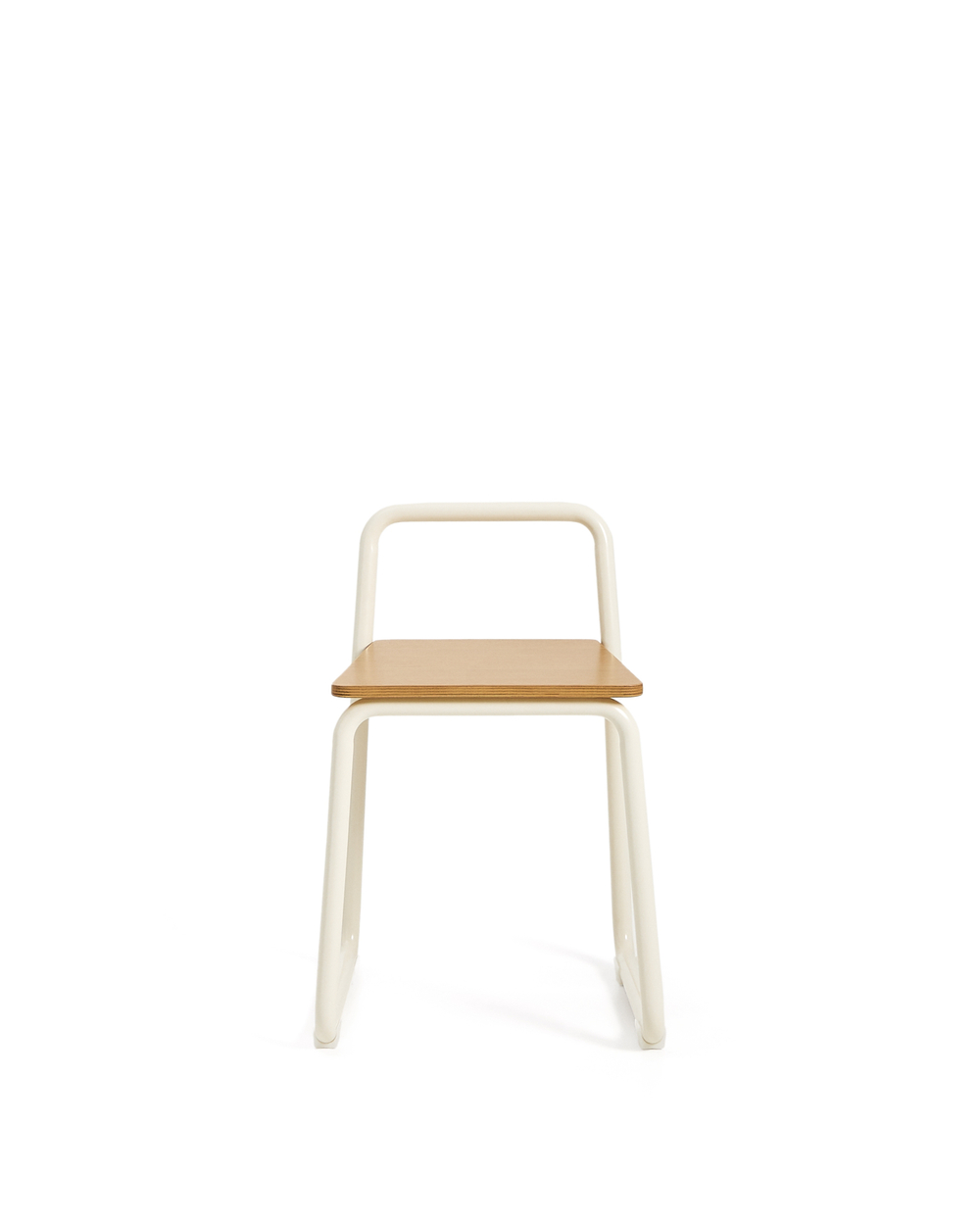 Tinn Стул из ясеневого шпона с бежевой металлической конструкцией