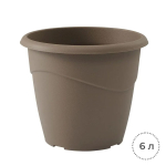 Горшок цветочный EDA 6 л, диаметр 25 см, коричневый